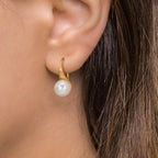 Pendientes Oro amarillo de 375/9K Perla cultivada de agua dulce, 2 Perlas, 8 mm