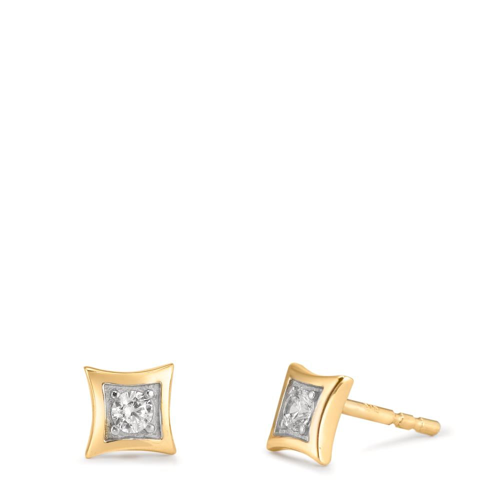 Pendientes Oro amarillo de 375/9K Circonita 2 piedras