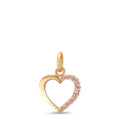 Colgante Oro amarillo de 375/9K Circonita rosa Corazón Ø10 mm
