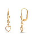 Pendientes Oro amarillo de 375/9K Circonita rosa, [rund]