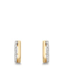 Aro con bisagra Oro amarillo de 375/9K Circonita 16 piedras Bicolor