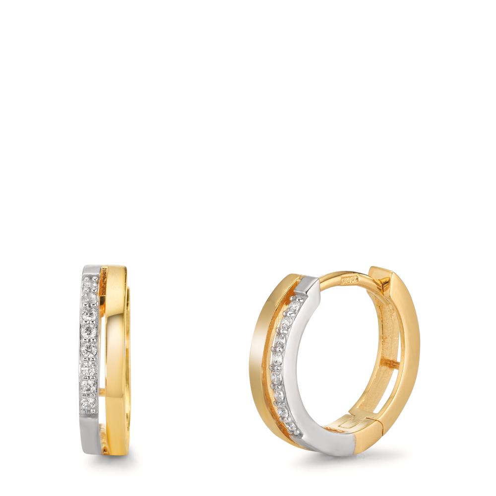 Aro con bisagra Oro amarillo de 375/9K Circonita 16 piedras Bicolor
