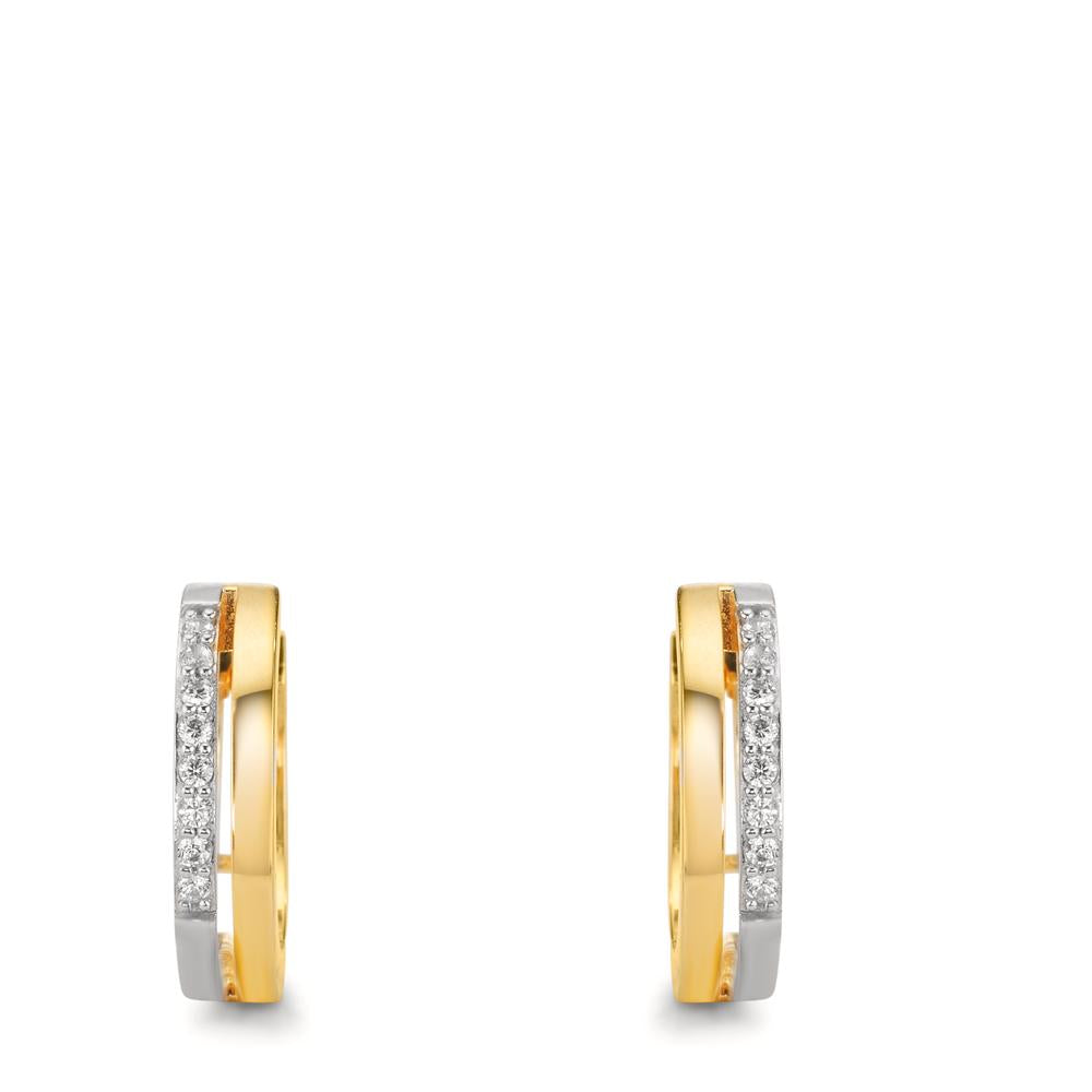 Aro con bisagra Oro amarillo de 375/9K Circonita 16 piedras Bicolor
