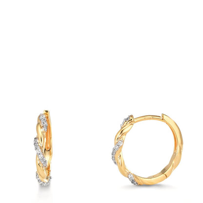 Aro con bisagra Oro amarillo de 375/9K Circonita 30 piedras