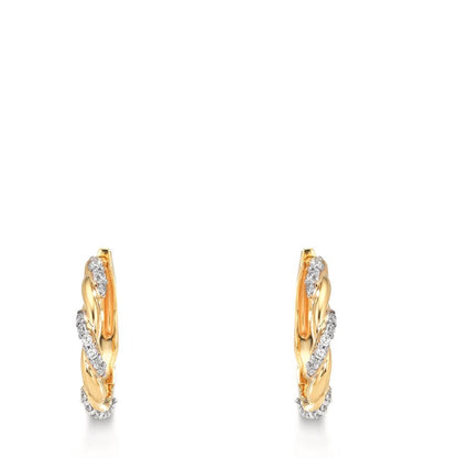 Aro con bisagra Oro amarillo de 375/9K Circonita 30 piedras