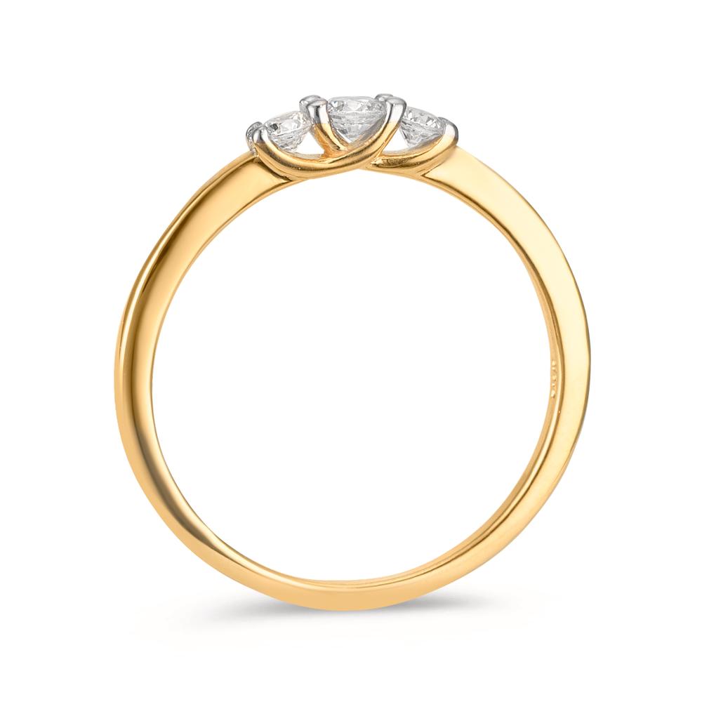Anillo de dedo Oro amarillo de 375/9K Circonita 3 piedras