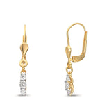 Pendientes Oro amarillo de 375/9K Circonita 6 piedras