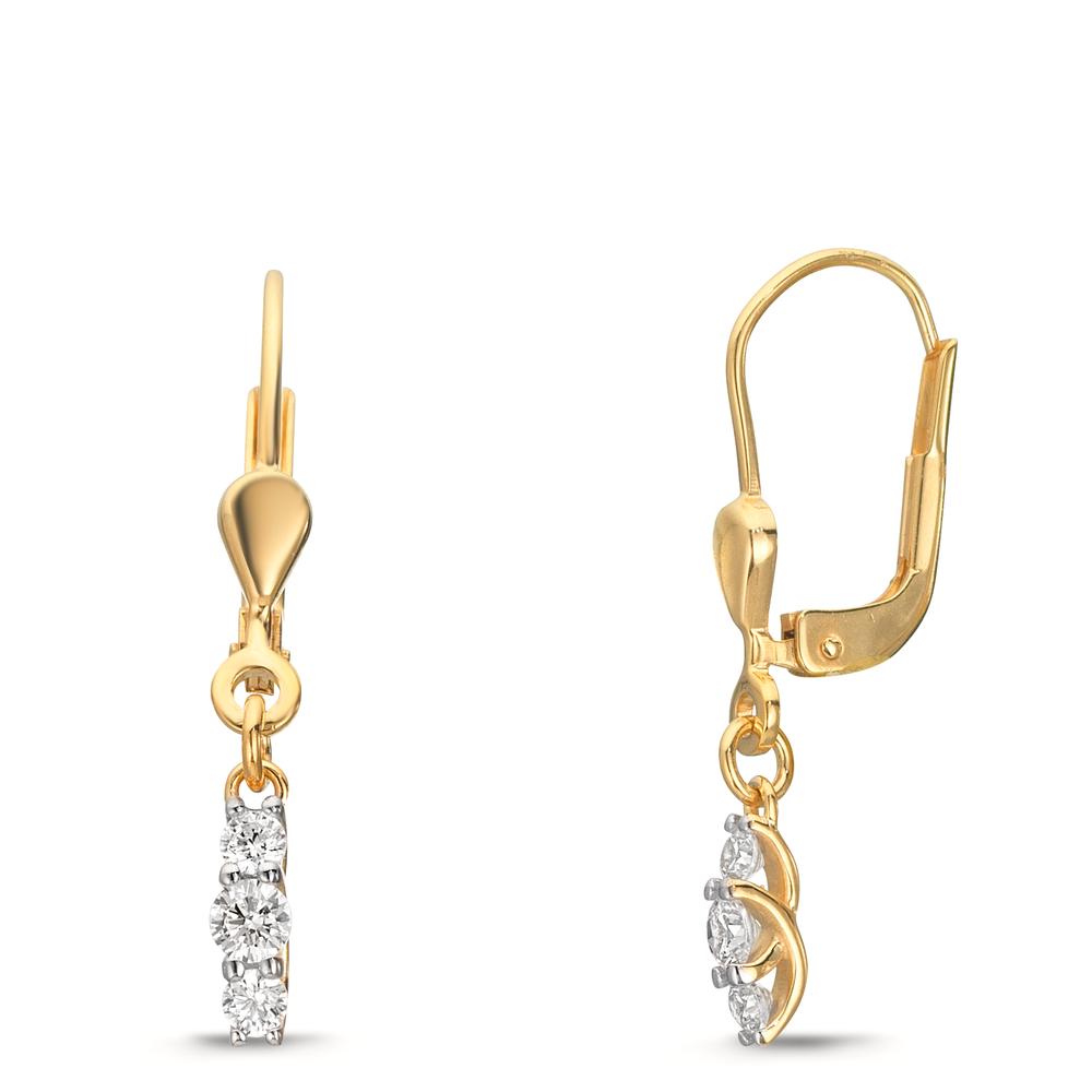 Pendientes Oro amarillo de 375/9K Circonita 6 piedras