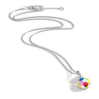 Collar con colgante Plata Rodio plateado Fútbol americano 36-38 cm