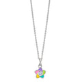 Collar con colgante Plata Circonita Rodio plateado Flor 36-38 cm
