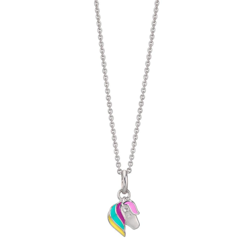 Collar con colgante Plata Circonita Rodio plateado Caballo 36-38 cm