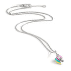 Collar con colgante Plata Circonita Rodio plateado Caballo 36-38 cm