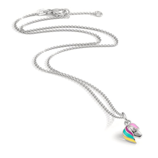 Collar con colgante Plata Circonita Rodio plateado Caballo 36-38 cm