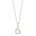 Collar con colgante Plata Circonita Rodio plateado Corazón 36-38 cm