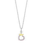 Collar con colgante Plata Circonita Rodio plateado Corazón 36-38 cm