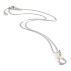Collar con colgante Plata Circonita Rodio plateado Corazón 36-38 cm
