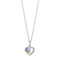 Collar con colgante Plata Circonita rosa Rodio plateado Caballo 36-38 cm