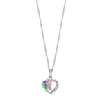 Collar con colgante Plata Circonita rosa Rodio plateado Caballo 36-38 cm