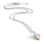 Collar con colgante Plata Circonita rosa Rodio plateado Caballo 36-38 cm