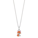 Collar con colgante Plata Rodio plateado Zorro 36-38 cm