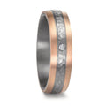 Anillo de pareja 999 tantalio, oro rosa de 585/14 kt Diamante 0.02 ct, w-si
