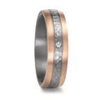 Anillo de pareja 999 tantalio, oro rosa de 585/14 kt Diamante 0.02 ct, w-si