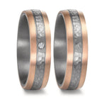 Anillo de pareja 999 tantalio, oro rosa de 585/14 kt