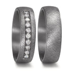 Anillo de pareja 999 tantalio Diamante cultivado en laboratorio 0.25 ct, 10 piedras, tw-vsi