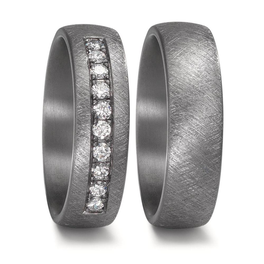 Anillo de pareja 999 tantalio Diamante cultivado en laboratorio 0.25 ct, 10 piedras, tw-vsi