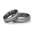 Anillo de pareja 999 tantalio Diamante cultivado en laboratorio 0.25 ct, 10 piedras, tw-vsi