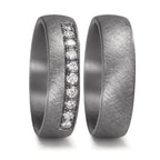Anillo de pareja 999 tantalio Diamante cultivado en laboratorio 0.25 ct, 10 piedras, tw-vsi