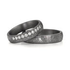 Anillo de pareja 999 tantalio Diamante cultivado en laboratorio 0.25 ct, 10 piedras, tw-vsi