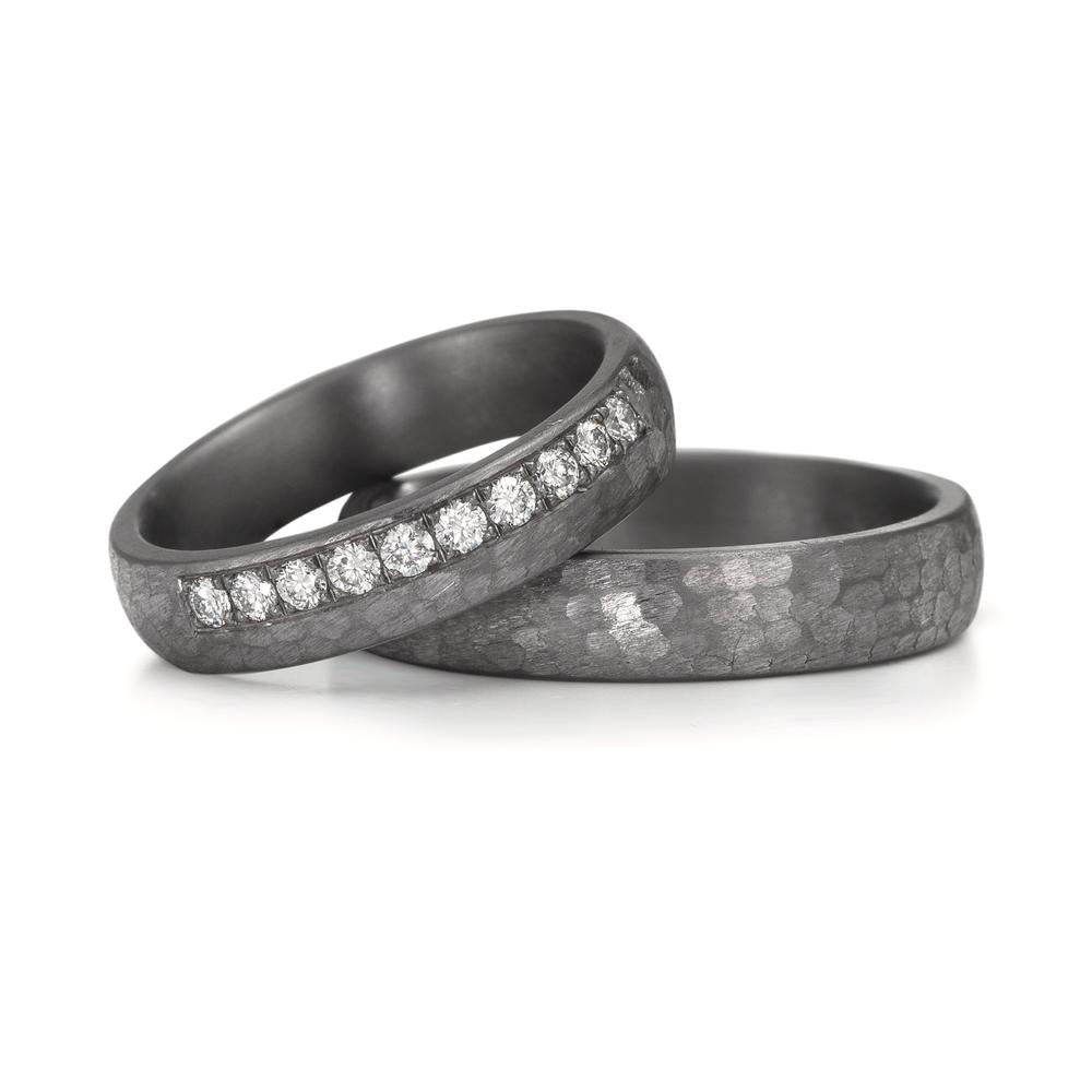 Anillo de pareja 999 tantalio Diamante cultivado en laboratorio 0.25 ct, 10 piedras, tw-vsi