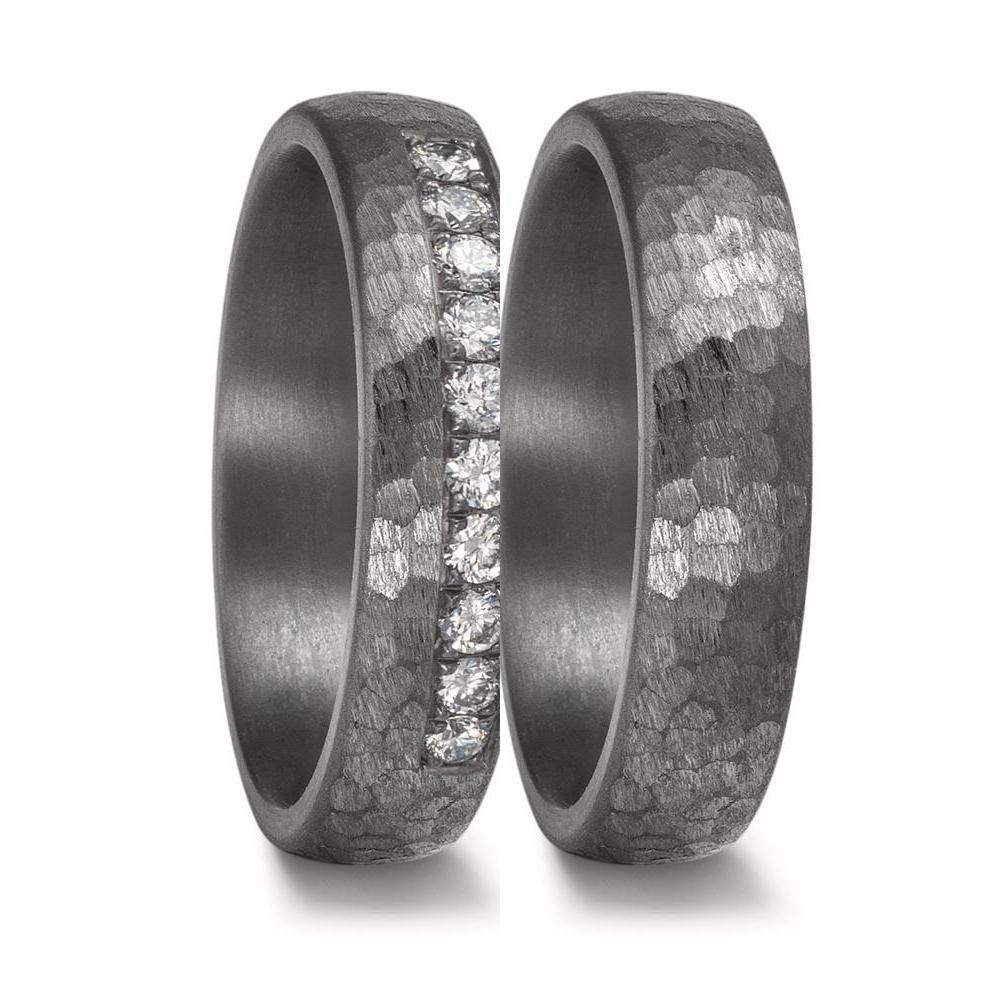 Anillo de pareja 999 tantalio Diamante cultivado en laboratorio 0.25 ct, 10 piedras, tw-vsi