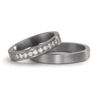 Anillo de pareja 999 tantalio Diamante cultivado en laboratorio 0.25 ct, 10 piedras, tw-vsi