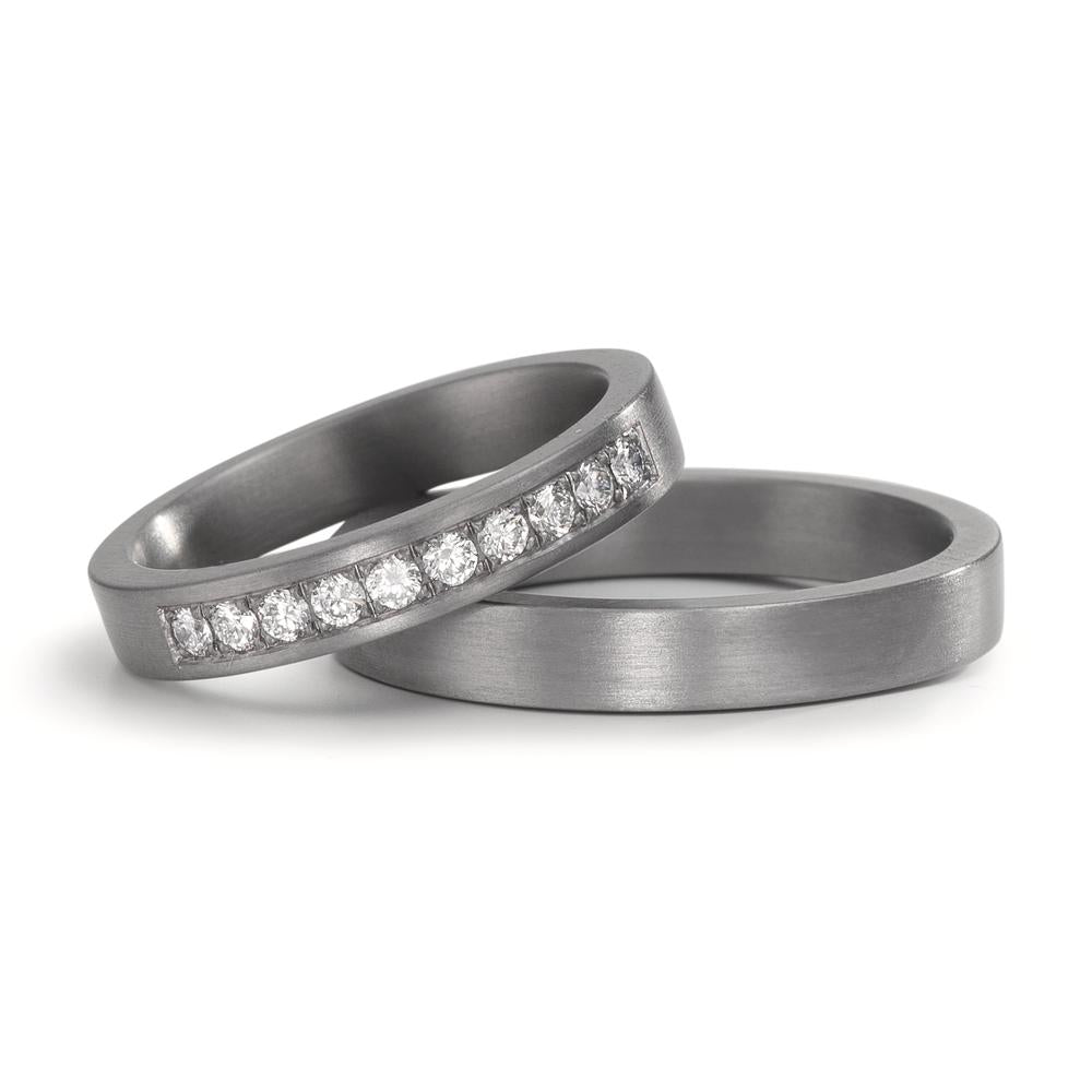 Anillo de pareja 999 tantalio Diamante cultivado en laboratorio 0.25 ct, 10 piedras, tw-vsi