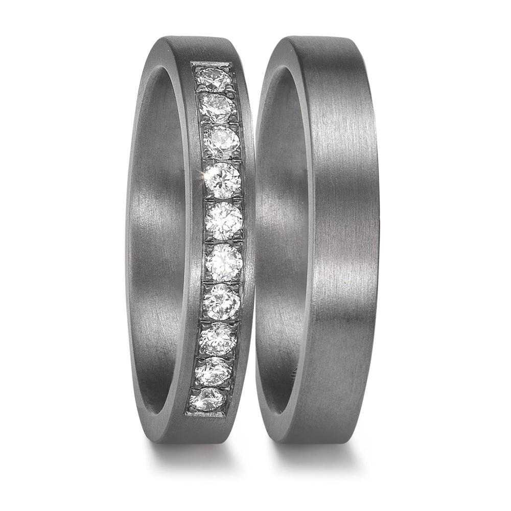 Anillo de pareja 999 tantalio Diamante cultivado en laboratorio 0.25 ct, 10 piedras, tw-vsi