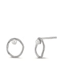Pendientes Plata Perla cultivada de agua dulce blanco, 2 Perlas, 3 mm Ø11 mm