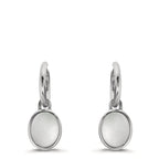 Aros con colgante Plata Madre perla blanco, 2 Perlas 9-9.5 mm Ø14 mm