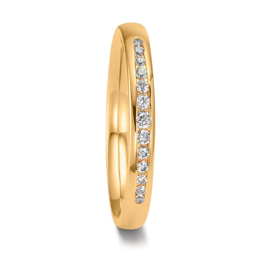 Anillo de pareja 750/oro amarillo de 18 quilates Diamante 0.132 ct, 13 piedras, tw-vsi