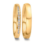 Anillo de pareja 750/oro amarillo de 18 quilates Diamante 0.132 ct, 13 piedras, tw-vsi