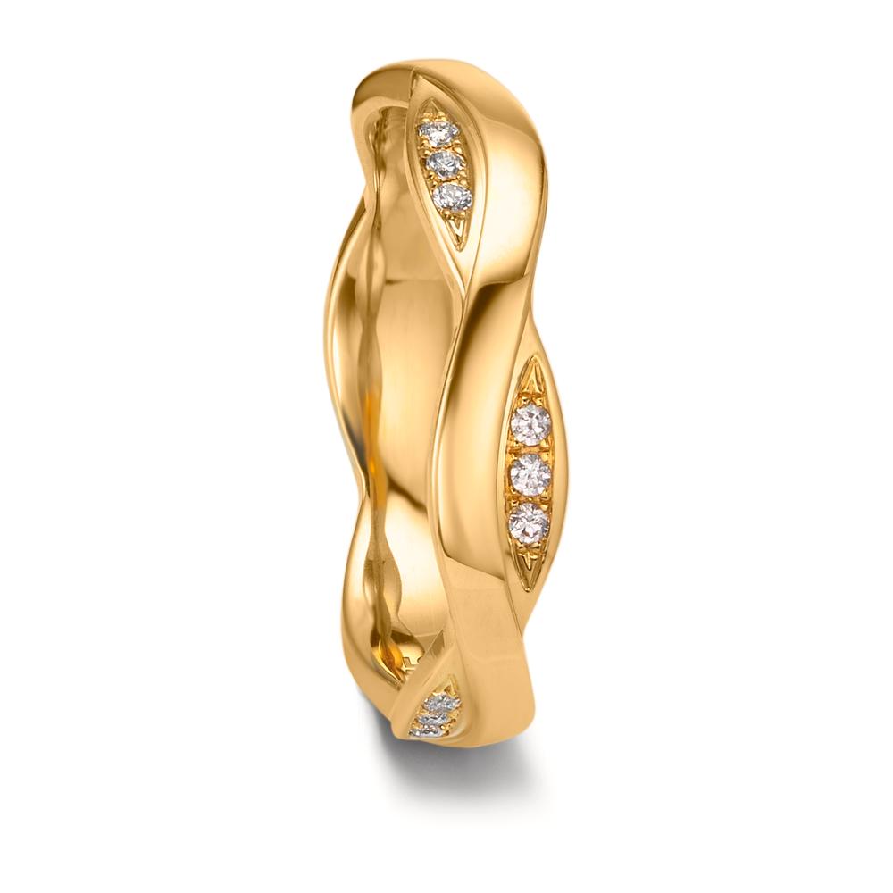 Anillo de pareja 750/oro amarillo de 18 quilates Diamante 0.09 ct, 18 piedras, tw-vsi