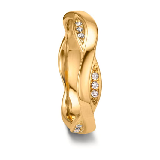 Anillo de pareja 750/oro amarillo de 18 quilates Diamante 0.09 ct, 18 piedras, tw-vsi