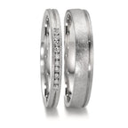 Anillo de pareja 950 platino Diamante 0.075 ct, 10 piedras, w-si