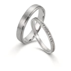 Anillo de pareja 950 platino Diamante 0.075 ct, 10 piedras, w-si