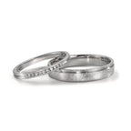 Anillo de pareja 950 platino Diamante 0.075 ct, 10 piedras, w-si