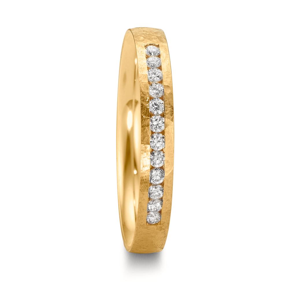 Anillo de pareja 750/oro amarillo de 18 quilates Diamante 0.18 ct, 12 piedras, w-si