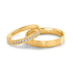 Anillo de pareja 750/oro amarillo de 18 quilates Diamante 0.18 ct, 12 piedras, w-si