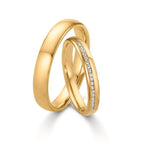 Anillo de pareja 750/oro amarillo de 18 quilates Diamante 0.095 ct, w-si