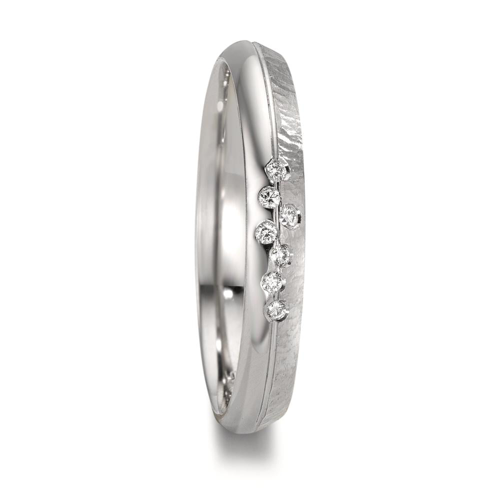 Anillo de pareja 950 platino Diamante 0.035 ct, 7 piedras, w-si